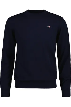 GANT Sweathshirts & Hoodies, Dame, Blå, XL, Bomuld, Aftenblå Striktrøje - Kvinders Afslappede Stil