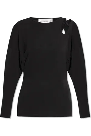 Victoria Beckham Top, Dame, Sort, M, Uld, Top med udskæring