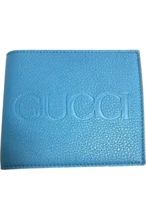 Gucci Pre-owned, Herre, Blå, ONE SIZE, Tyl, Pre-owned Laeder punge