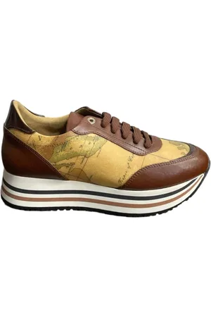 ALVIERO MARTINI 1A CLASSE Sko, Dame, Flerfarvet, 38 EU, Læder, Geo Classic Brun Sneakers