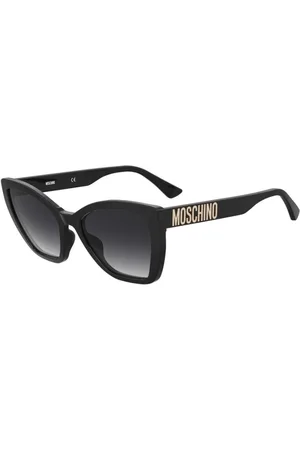 Moschino Tilbehør, unisex, Sort, 55 MM, Sort Ramme Mørk Grå Linse Solbriller