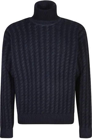 BARENA Strik, Herre, Blå, S, Uld, Blå Sweater Kollektion