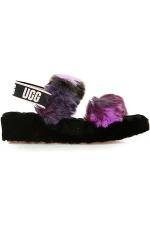 UGG Sko, Dame, Sort, 42 EU, Uld, Dame Tøfler med Langt Hår