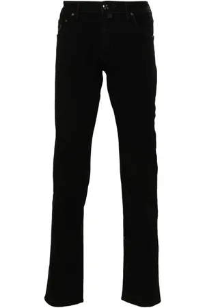 Jacob Cohen Jeans, Herre, Sort, W30, Bomuld, Sort Bomuld Blandet Straight Leg Jeans