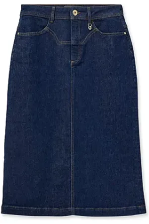 Mos Mosh Nederdel, Dame, Blå, W28, Denim, Denim Nederdel A-linje Mørkeblå