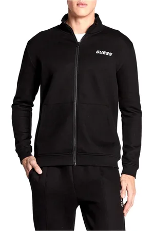 Guess Sweathshirts & Hoodies, Herre, Sort, M, Bomuld, Sort sweater med Mickey Logo-lynlås