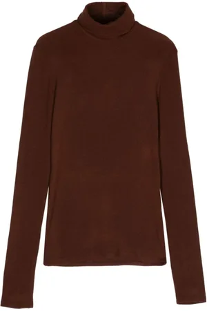 ALYSI Strik, Dame, Brun, S, Brun Turtleneck Sweater Fin Strik