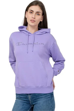 Champion Sweathshirts & Hoodies, Dame, Lilla, S, Bomuld, Lilla Hættetrøje Oversize Logo Sweatshirt
