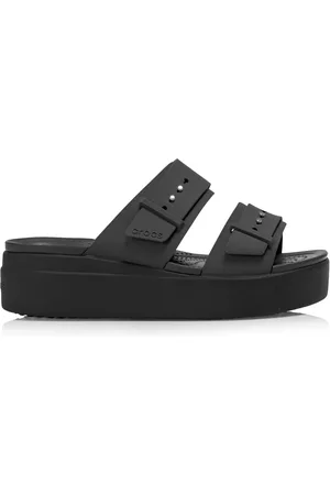 Crocs Sko, Dame, Sort, 37 EU, Uld, Sort Brooklyn Buckle Damesandaler