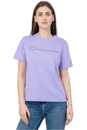 Champion Top, Dame, Lilla, L, Bomuld, Dame T-shirt i Lilla Afslappet Pasform