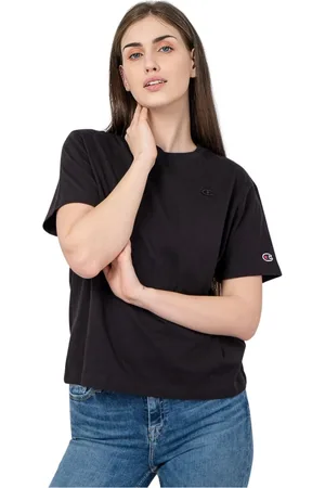 Champion Top, Dame, Sort, L, Bomuld, Sort Damer T-shirt Afslappet Pasform