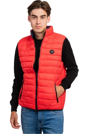 U.S. Polo Assn. Jakke, Herre, Rød, M, Uld, Vendbar Herrevest 46019-A133-575 Rød/Marineblå