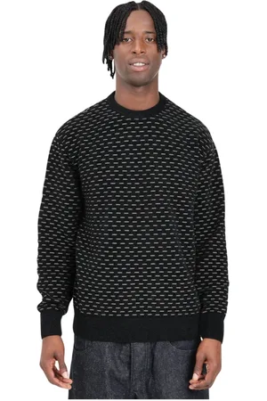Armani Exchange Strik, Herre, Sort, XS, Polyester, Casual Crew Neck Sweater Sort
