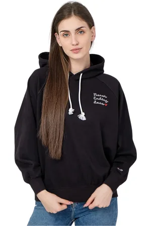 Champion Sweathshirts & Hoodies, Dame, Sort, S, Bomuld, Sort hættetrøje med 
