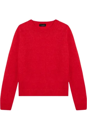 Roberto Collina Strik, Dame, Rød, S, Rundhals Sweater