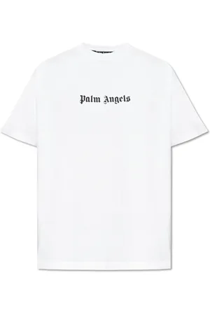 Palm Angels Top, Herre, Hvid, 2XL, Bomuld, T-shirt med logo