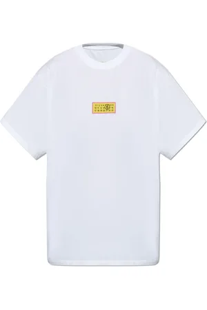 Maison Margiela Top, Herre, Hvid, S, Bomuld, Logo T-shirt