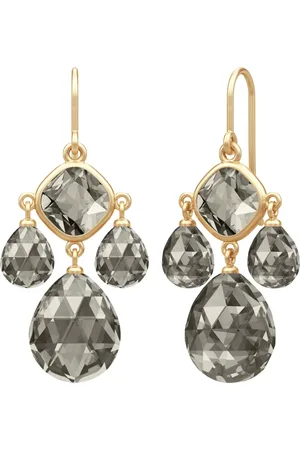 Julie Sandlau Tilbehør, Dame, Grå, ONE SIZE, Uld, Elegant Chandelier Øreringe med Krystaller