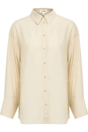 Soaked in Luxury Bluser & Skjorter, Dame, , XL, Nylon, Elegant Skjortebluse Oatmeal