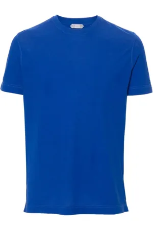 ZANONE Top, Herre, Blå, XL, Bomuld, Afslappet Bomulds T-Shirt