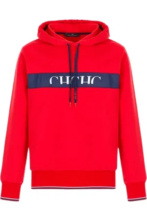 Carolina Herrera Sweathshirts & Hoodies, Herre, Rød, M, Bomuld, Broderet Hættetrøje Regular Fit Bomuld