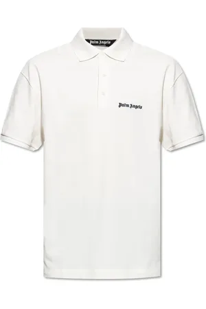 Palm Angels Top, Herre, Hvid, L, Bomuld, Polo med broderet logo