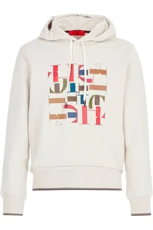 Carolina Herrera Sweathshirts & Hoodies, Herre, Hvid, L, Bomuld, Broderet hættetrøje med dekonstruerede initialer