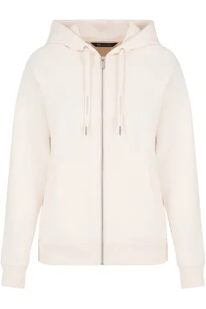 Armani Exchange Sweathshirts & Hoodies, Dame, , S, Bomuld, Hættetrøje med lynlås Hvid