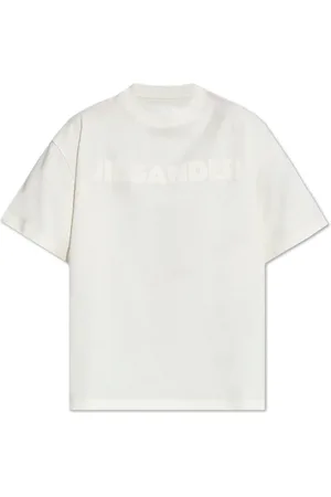 Jil Sander Top, Dame, Hvid, S, Bomuld, T-shirt med logo