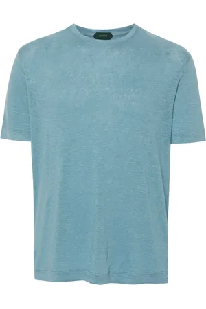 ZANONE Top, Herre, Blå, 2XL, Bomuld, Afslappet Bomuld T-shirt
