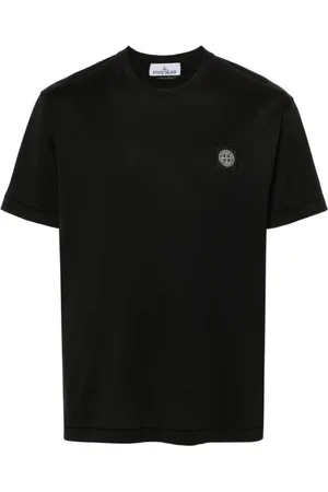 Stone Island Top, Herre, Sort, XL, Bomuld, Afslappet Bomulds T-Shirt