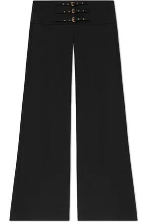 VERSACE Bukser, Dame, Sort, M, Uld, Bukser med striber
