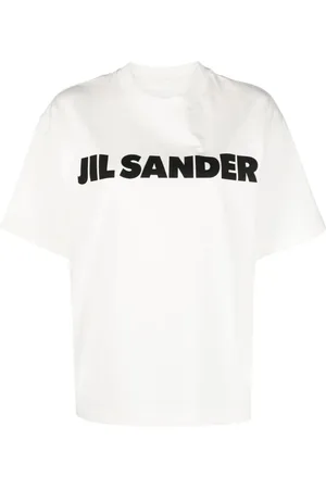 Jil Sander Top, Dame, Hvid, XS, Bomuld, Logo T-shirt