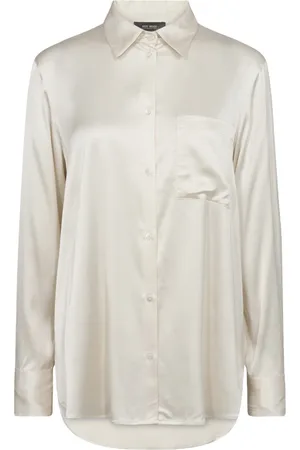 Mos Mosh Bluser & Skjorter, Dame, , XS, Satin, Elegant Satin Skjorte med Lomme