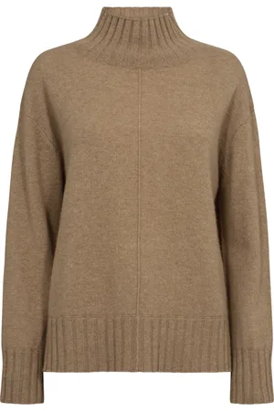 Mos Mosh Strik, Dame, Brun, XS, Cashmere, Cashmere Highneck Striktrøje