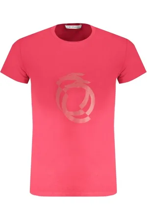 Trussardi Top, Herre, Rød, 2XL, Bomuld, Rød Bomuld Print Logo T-shirt