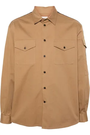 Alexander McQueen Skjorte, Herre, Brun, S, Bomuld, Brun Logoet Bomuld Skjorte Italien