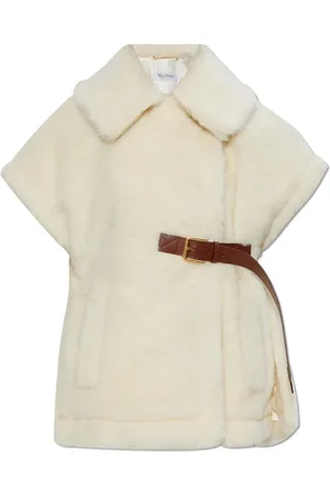 Max Mara Jakke, Dame, , M/L, Uld, Poncho med Bælte