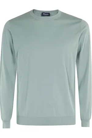 DRUMOHR Strik, Herre, Blå, M, Rundhals Sweater