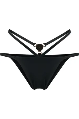 VERSACE Badetøj, Dame, Sort, M, Sort Sea Bikini Briefs med Medusa Plaque