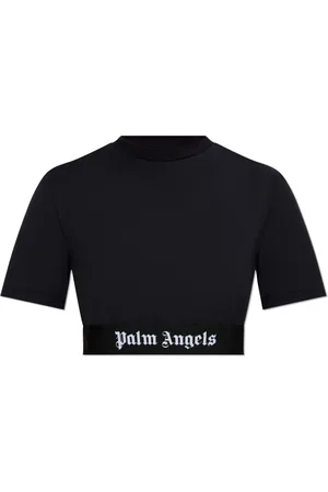Palm Angels Top, Dame, Sort, S, Uld, Top med logo