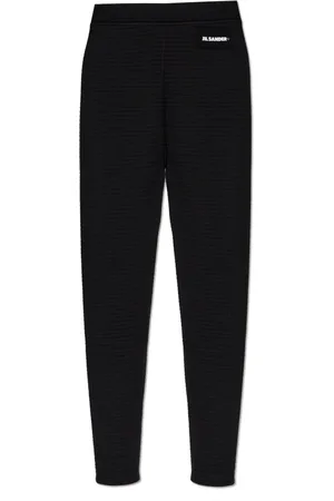 Jil Sander Bukser, Dame, Sort, L, Uld, Ribbed Bukser