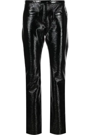Courrèges Bukser, Dame, Sort, M, Bomuld, Sort Vinyl Skinny Bukser
