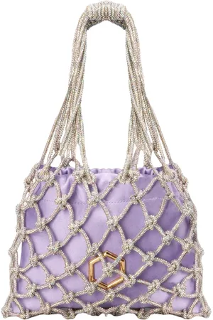 Hibourama Taske, Dame, Lilla, ONE SIZE, Satin, Carrie Crystal Mesh Mini Taske