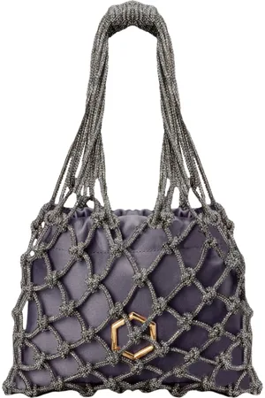 Hibourama Taske, Dame, Grå, ONE SIZE, Satin, Carrie Black Diamond Mini Taske