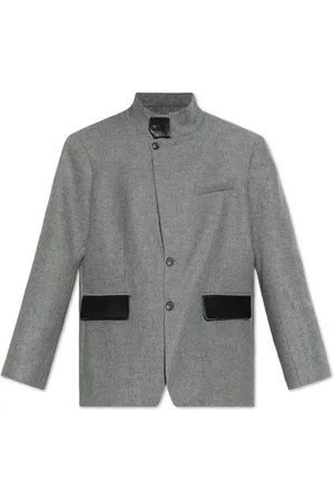 The Mannei Jakke, Dame, Grå, M, Uld, Blazer med herringbone mønster