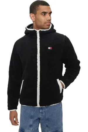 Tommy Hilfiger Sweathshirts & Hoodies, Herre, Sort, XS, Uld, Sort Jakke Aw24 Lynlåslukning