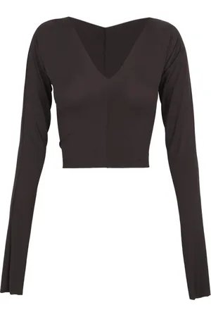 Cortana Top, Dame, Sort, L, V-hals Cupro Stretch Top