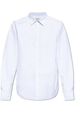 OFFICINE GENERALE Skjorte, Herre, Hvid, 2XL, Bomuld, Skjorte med stribet mønster