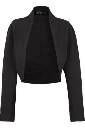 Cortana Bluser & Skjorter, Dame, Sort, M, Bomuld, Metallic Cotton Short Jacket Turmalina